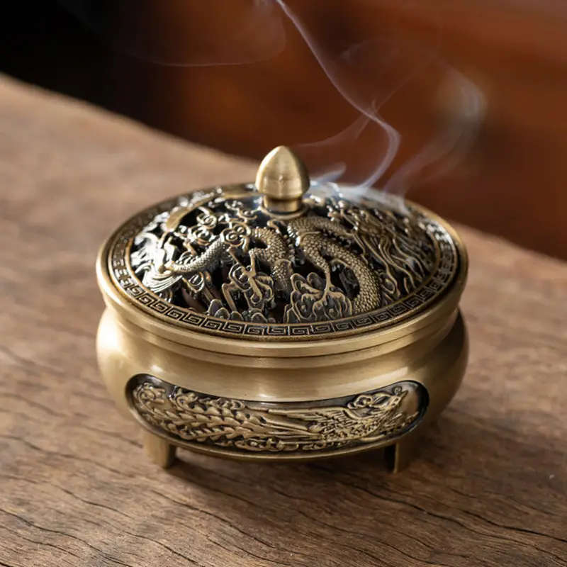1 antique copper incense burner