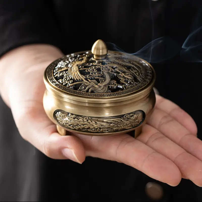 1 antique copper incense burner