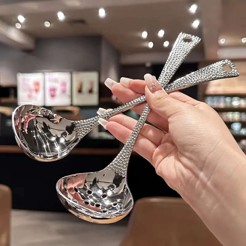 2-pack stainless steel hot pot spoon, soup spoon, colander