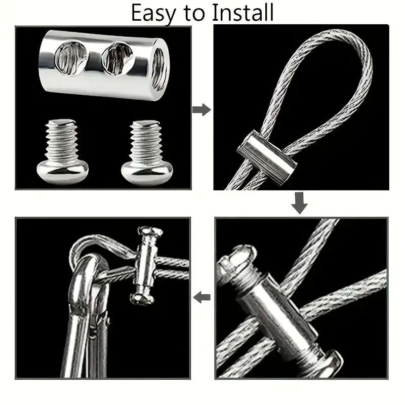 20pcs adjustable upgraded wire rope cable clips