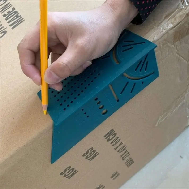 Woodworking Precision Linear Measurement Tool 3D Angle Ruler 45-90 Degree Marking Guide Durable