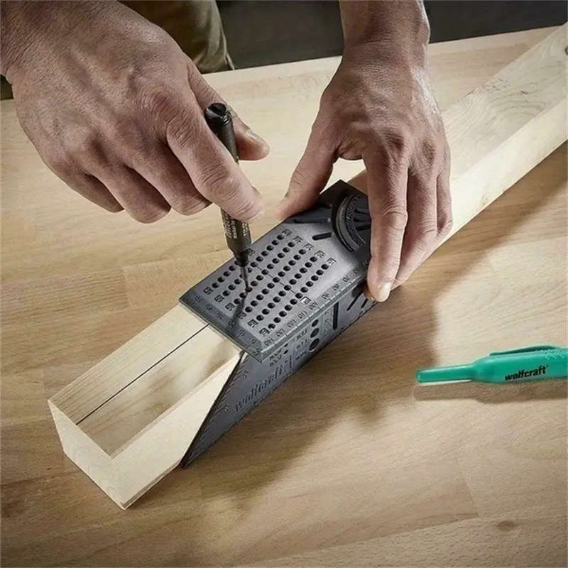 Woodworking Precision Linear Measurement Tool 3D Angle Ruler 45-90 Degree Marking Guide Durable