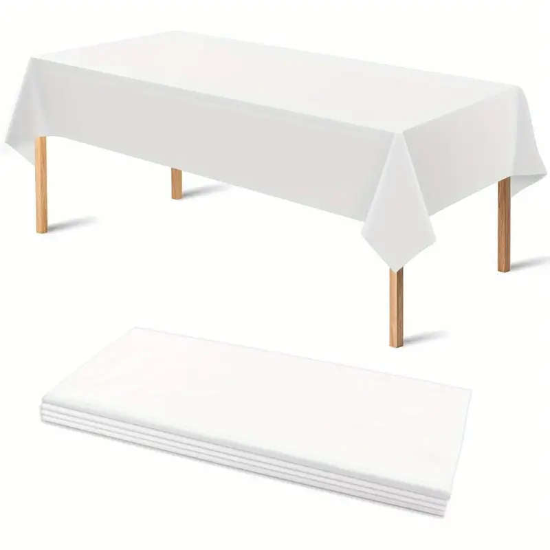 White rectangular disposable tablecloth