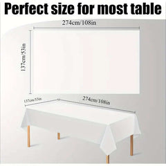 White rectangular disposable tablecloth