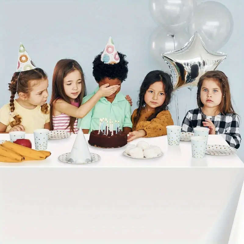 White rectangular disposable tablecloth