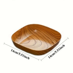 10-piece imitation wood plastic snack tray