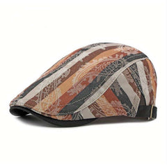 1pcs Fashion Striped Beret Hat for Men and Women Lightweight Non-Stretch Hand Washable Polyester Painter Hat