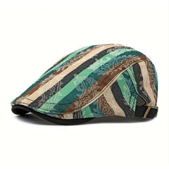 1pcs Fashion Striped Beret Hat for Men and Women Lightweight Non-Stretch Hand Washable Polyester Painter Hat