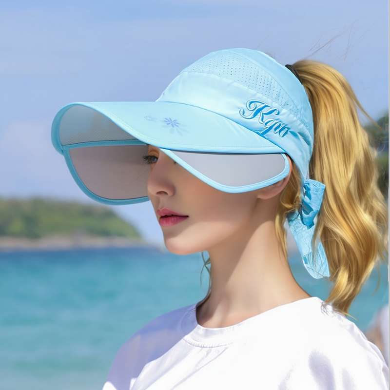 1pcs Women's Adjustable Visor Baseball Cap UPF Sun Protection Breathable Mesh Back Wide Brim