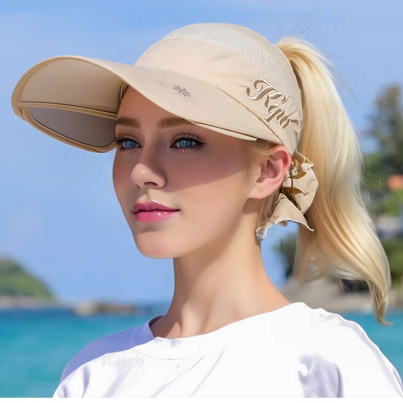 1pcs Women's Adjustable Visor Baseball Cap UPF Sun Protection Breathable Mesh Back Wide Brim