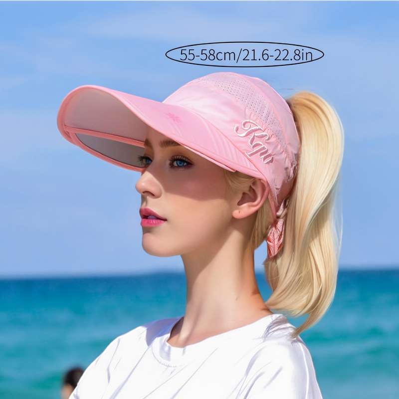 1pcs Women's Adjustable Visor Baseball Cap UPF Sun Protection Breathable Mesh Back Wide Brim
