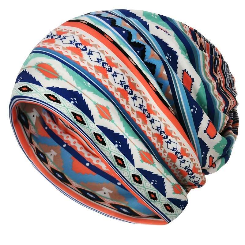 Printed beanie hat