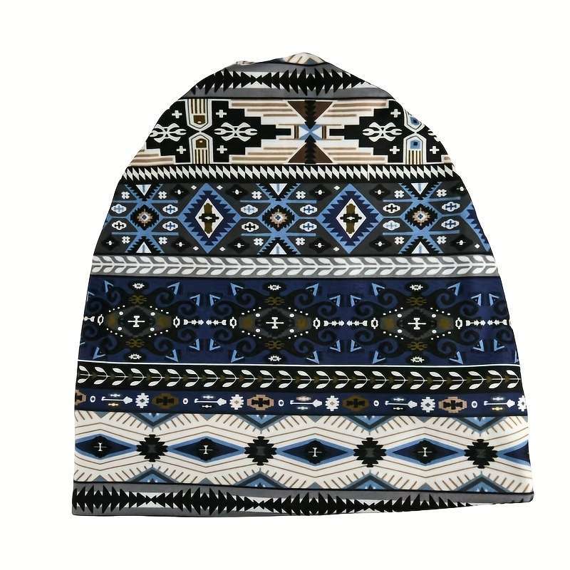 Printed beanie hat