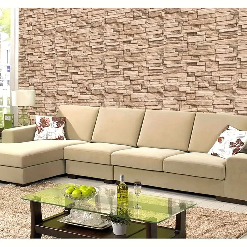 50 pieces of brick pattern self-adhesive 3D wall stickers