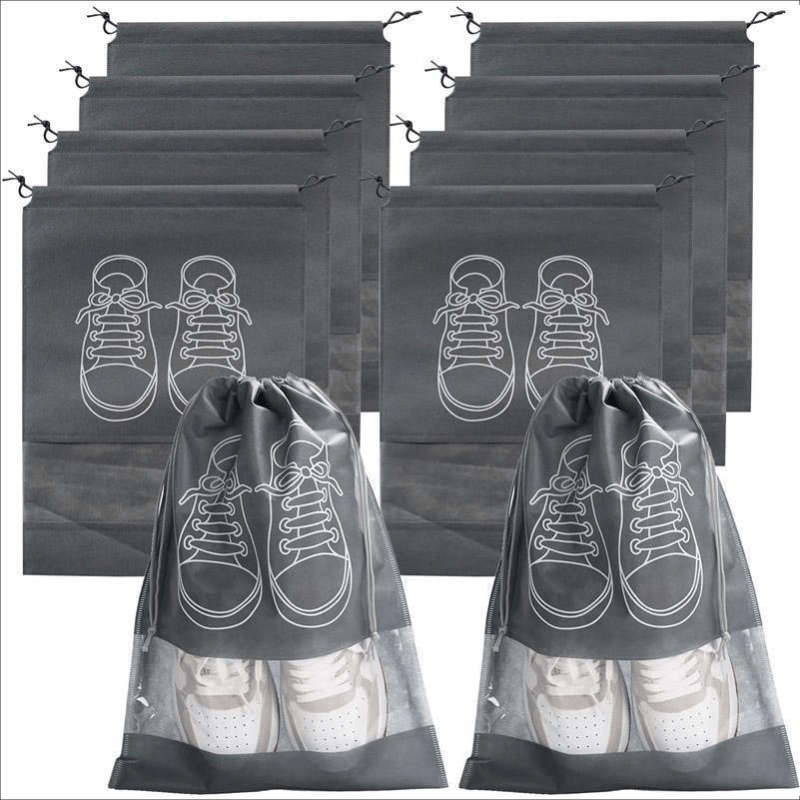 5 dustproof shoe bags with drawstrings