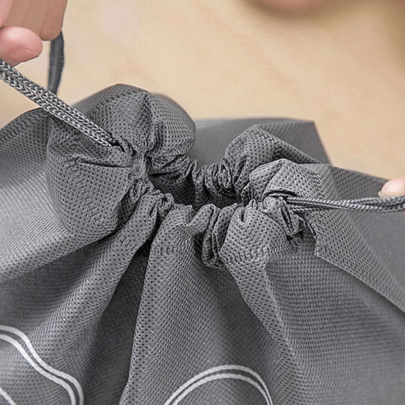 5 dustproof shoe bags with drawstrings