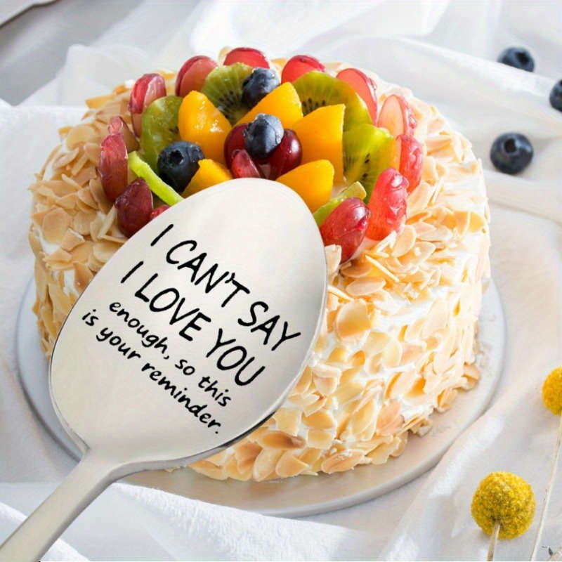 1 Piece 1" "I Can't Say I Love You" Engraved Stainless Steel Spoon, Perfect for Coffee Espresso