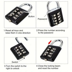 1pc Combination Padlock Rotary Dial Security Code Lock for Luggage Drawer Bicycle C