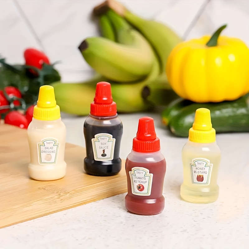 4 portable mini ketchup bottles