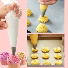 Triangle embossing bags, HDPE cream bags, 100 pcs, suitable for cake decoration, cookies, pastries, desserts, icing tools. Easy to use, non-stick, durable, suitable for beginners and professionals.
