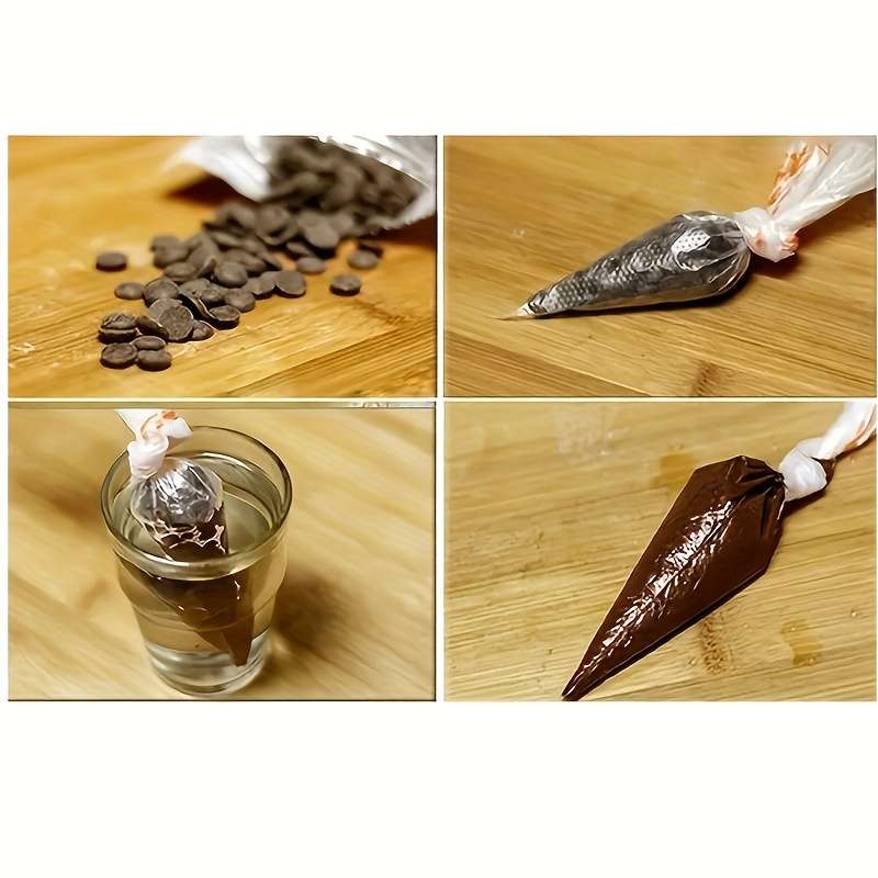 Triangle embossing bags, HDPE cream bags, 100 pcs, suitable for cake decoration, cookies, pastries, desserts, icing tools. Easy to use, non-stick, durable, suitable for beginners and professionals.