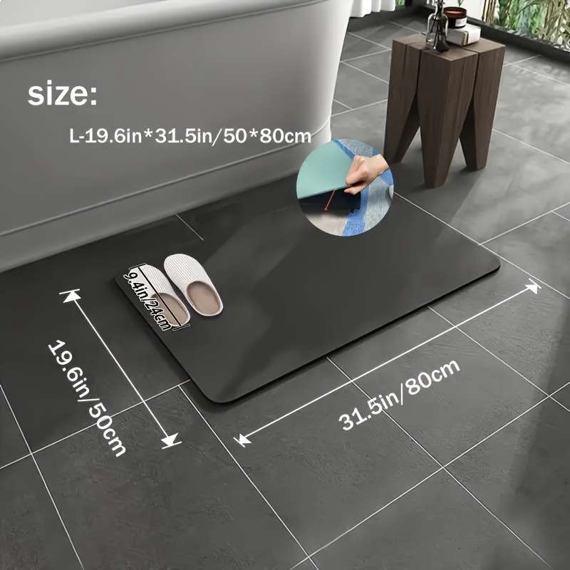 Super absorbent bathroom mat