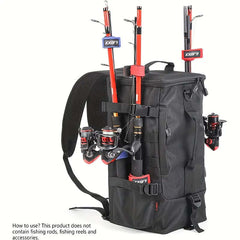 4.6 Gallon Black Multi-Compartment Fishing Backpack