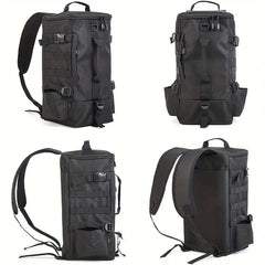 4.6 Gallon Black Multi-Compartment Fishing Backpack