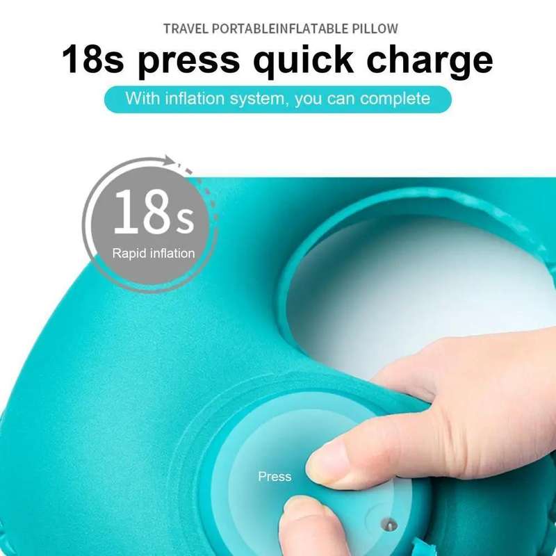 Portable U-shaped inflatable neck support