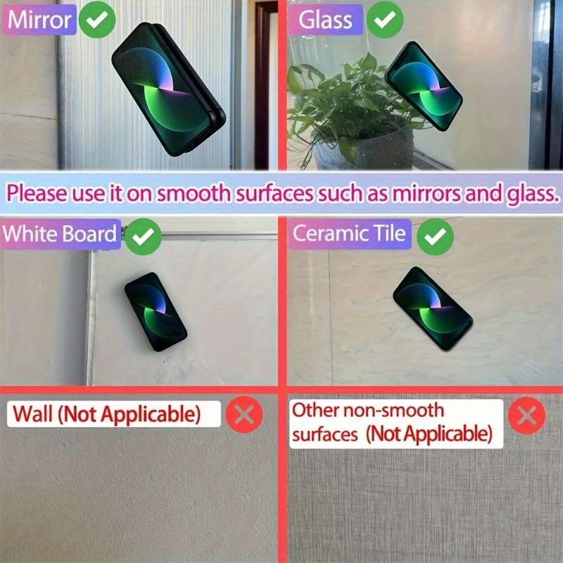 1 x Premium Silicone Suction Cup Phone Holder - Strong Single-Sided Adhesion for iPhone and