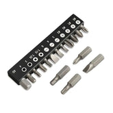 12/33-Piece 1/4" Mini Ratchet Offset Screwdriver Bit Set - A variety of hex, Phillips, slotted, and Torx bits make repairs a breeze!