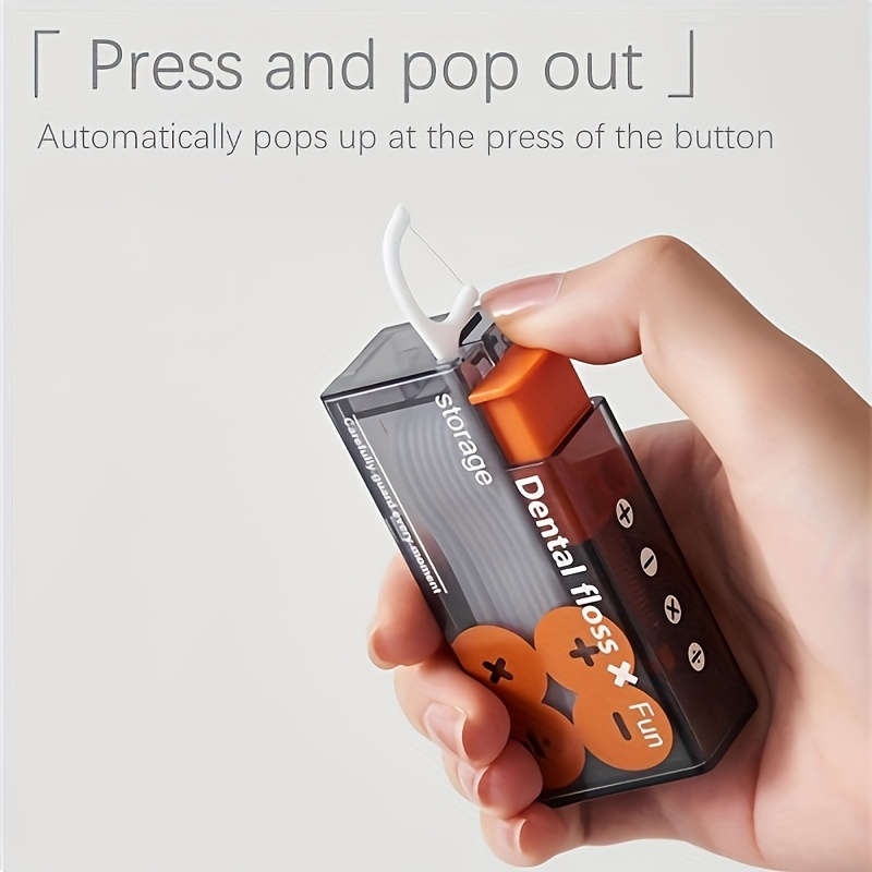 Automatic dental floss dispenser, portable toothpick holder with 10 refillable dental floss bottles
