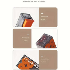 Automatic dental floss dispenser, portable toothpick holder with 10 refillable dental floss bottles