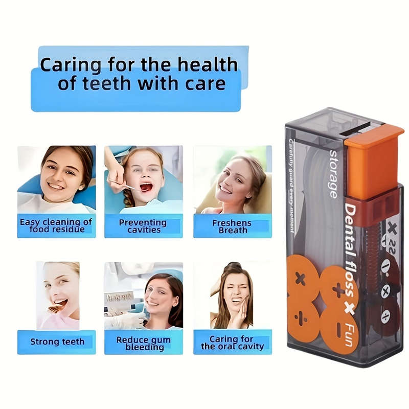 Automatic dental floss dispenser, portable toothpick holder with 10 refillable dental floss bottles