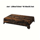 1 rectangular tablecloth with rustic wood grain print 140*200 cm