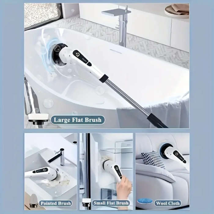 10-piece accessory set 2025 electric spin scrubber