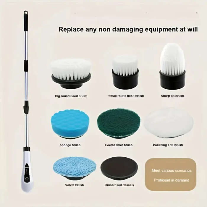 10-piece accessory set 2025 electric spin scrubber