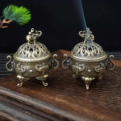 Elegant Metal Elephant Tea Ceremony Incense Burner