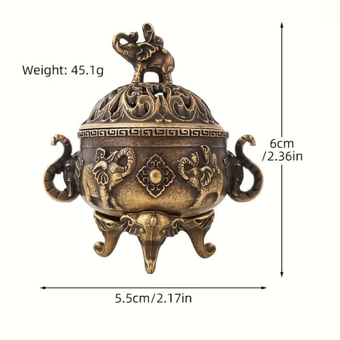Elegant Metal Elephant Tea Ceremony Incense Burner