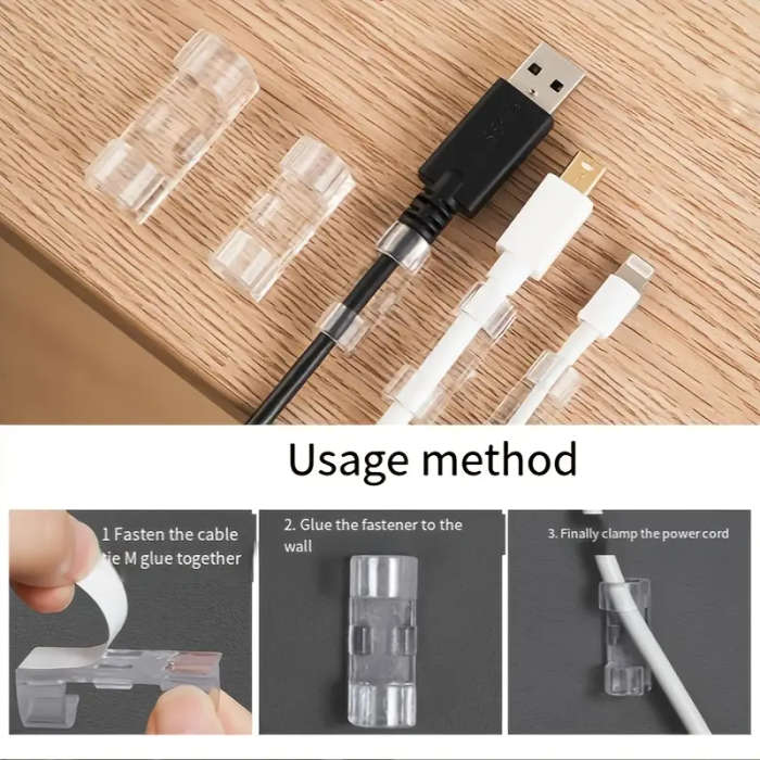 100 self-adhesive cable clips