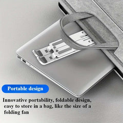 1 piece adjustable laptop stand, 7 angles tilt, portable and foldable ABS plastic, helps improve airflow
