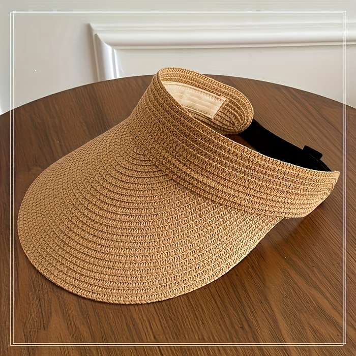 1 Pack Women's Summer Sun Hat Outdoor Visor Hat with Large Brim and Foldable Crown