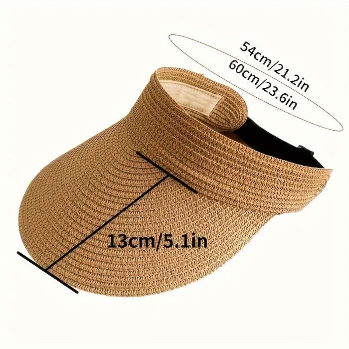 1 Pack Women's Summer Sun Hat Outdoor Visor Hat with Large Brim and Foldable Crown