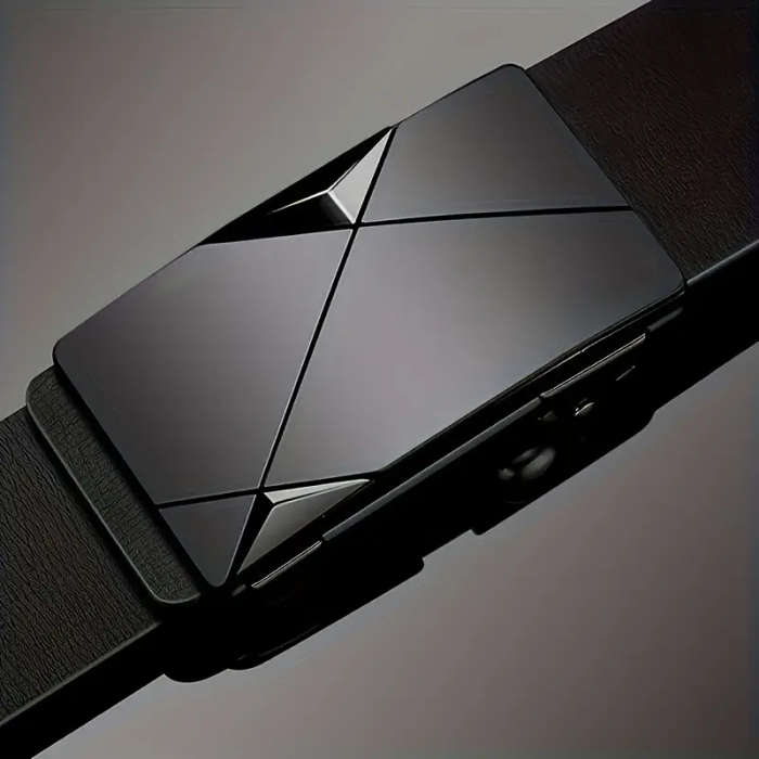 Men's automatic buckle belt black 130 cm