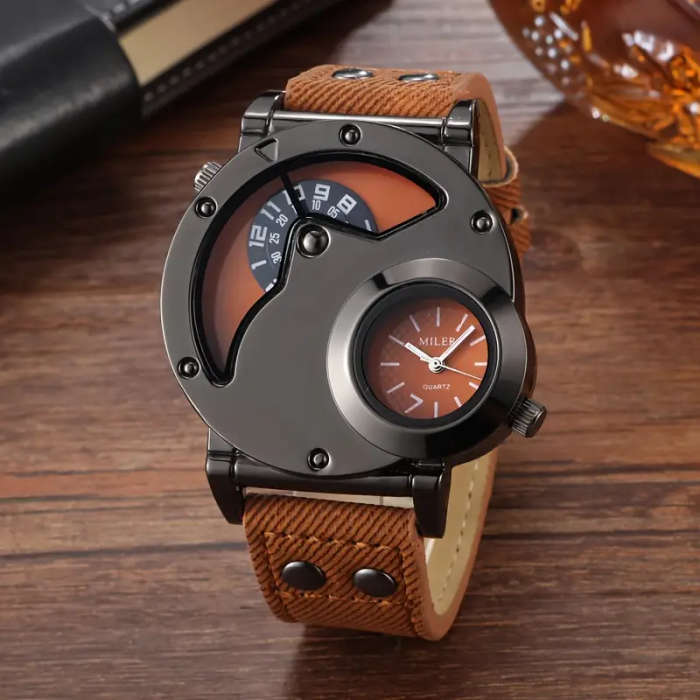 Vintage Dual Time Zone Men's Watch