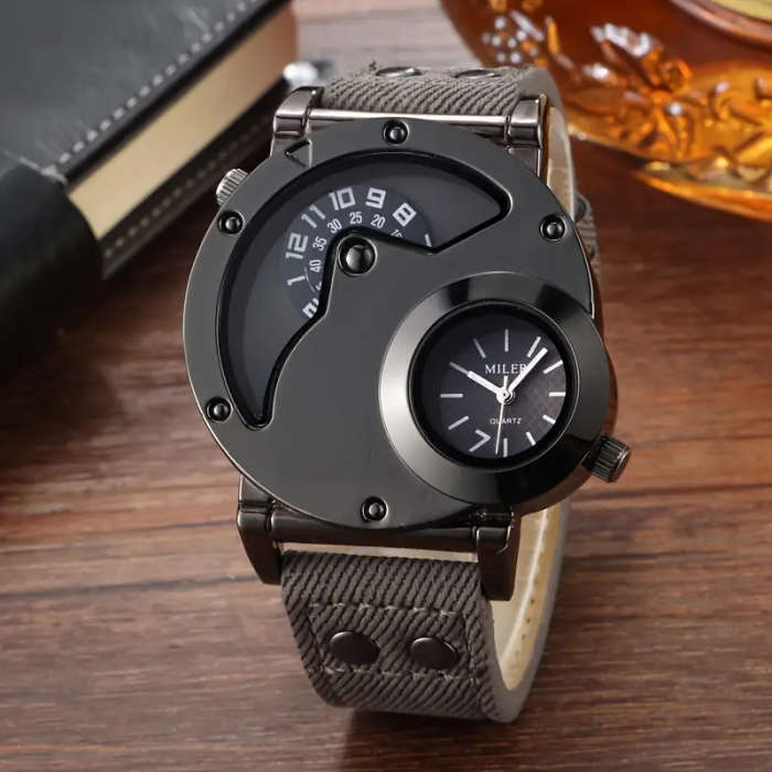 Vintage Dual Time Zone Men's Watch