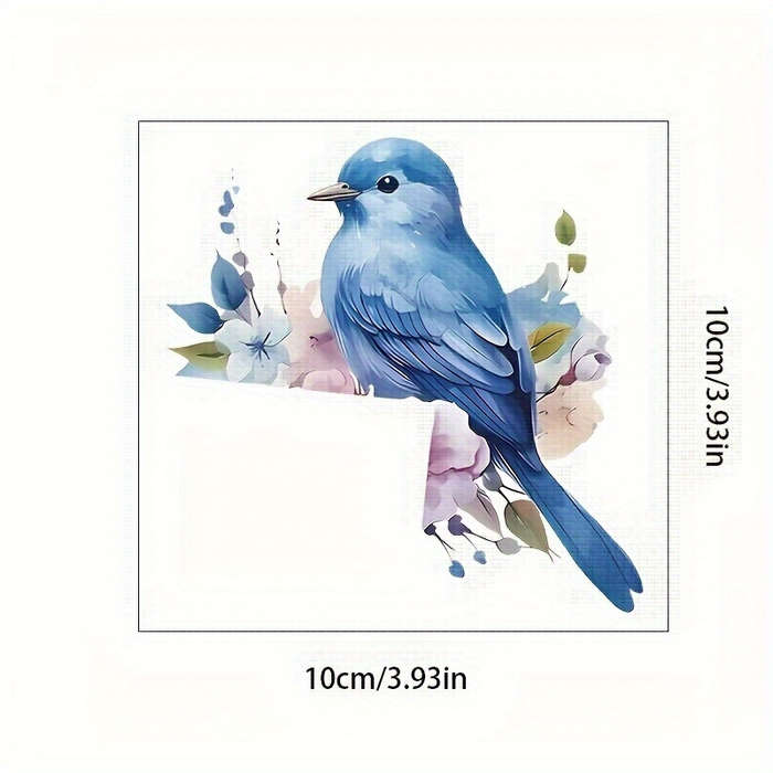 Lucky Blue Bird Plant Flower Decorative Switch Sticker