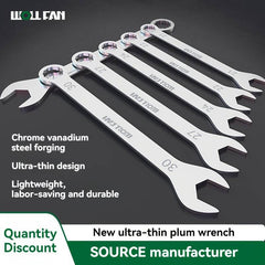 Dual-use ultra-thin wrench set