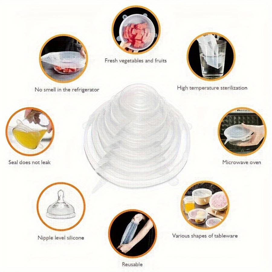 6 silicone elastic covers