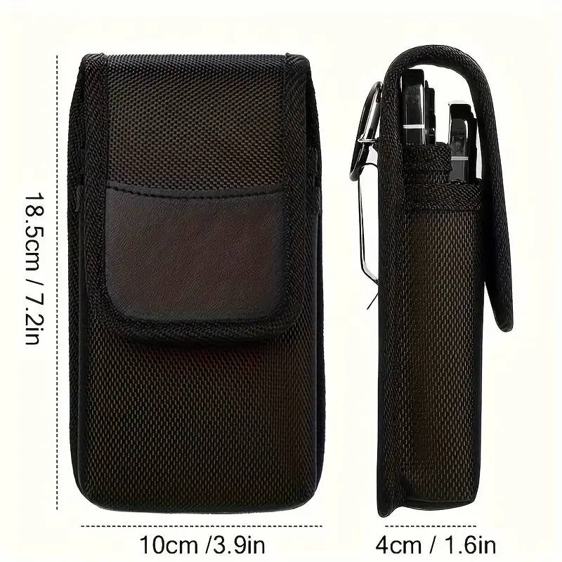 Men's dual pocket faux leather phone case with belt loop, durable, lightweight and versatile